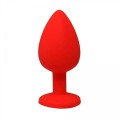 Red large butt plug with white crystal