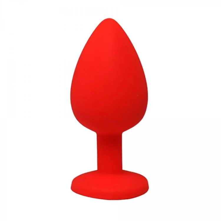 Red large butt plug with white crystal