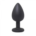 Black small butt plug with white crystal