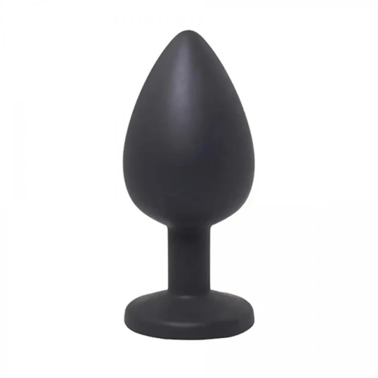 Black small butt plug with white crystal