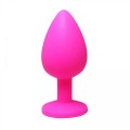Pink small butt plug with white crystal