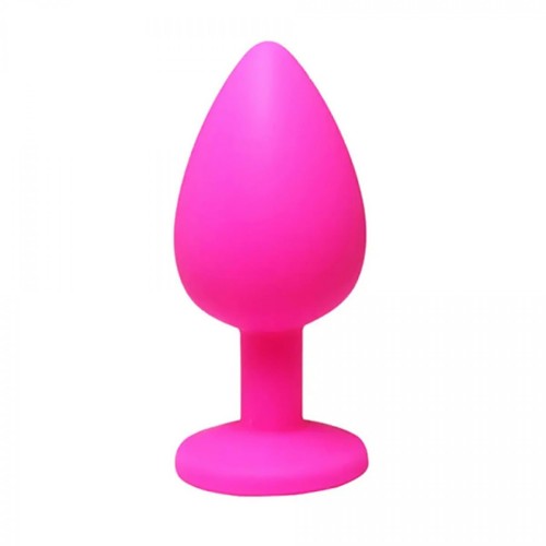 Pink small butt plug with white crystal