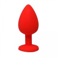 Red small butt plug with white crystal