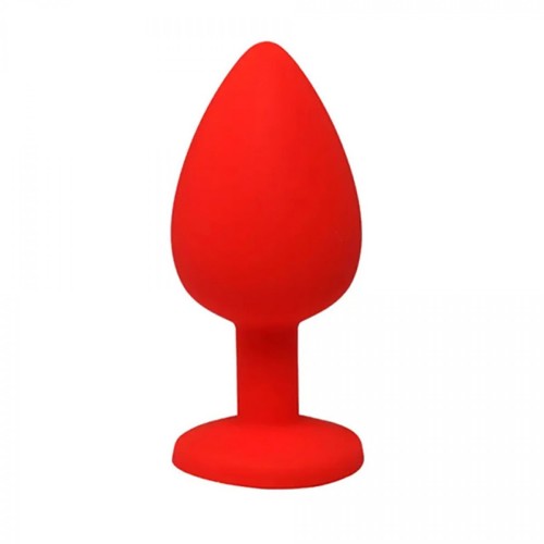 Red small butt plug with white crystal