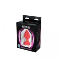 Red medium heart-shaped butt plug with white crystal