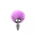 Metal Anal Fluffy Twist Plug S pink