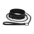 Bedroom Fantasies - Faux Leather Collar & Chain Black