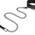 Bedroom Fantasies - Faux Leather Collar & Chain Black