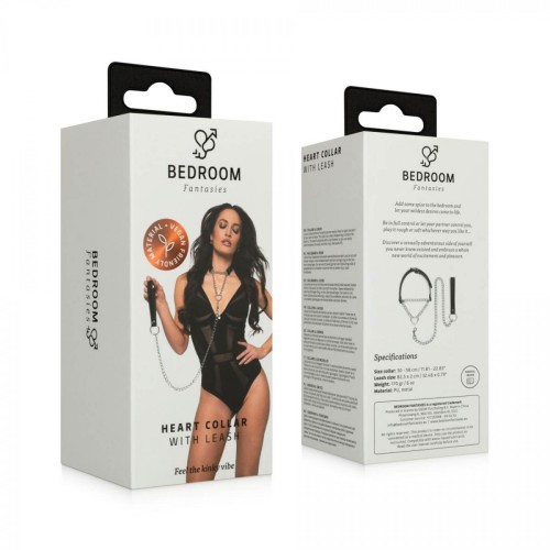 Bedroom Fantasies - Collar with Leash Silver