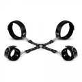 Bedroom Fantasies - Bondage Cross Wrist and Leg Cuffs Black