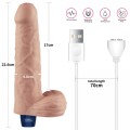 9" REAL SOFTEE Rechargeable TPE Vibrating Dildo(Flesh)