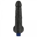 9" REAL SOFTEE Rechargeable TPE Vibrating Dildo(Black)