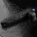 10" REAL SOFTEE Rechargeable TPE Vibrating Dildo(Black)