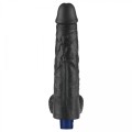 10" REAL SOFTEE Rechargeable TPE Vibrating Dildo(Black)