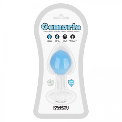Gemoria Silicone Butt Plug (Glow-In-The-Dark) - blue