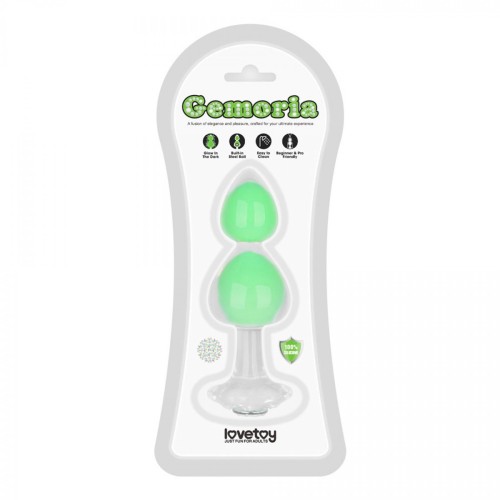 Gemoria Silicone Butt Plug (Glow-In-The-Dark) - green