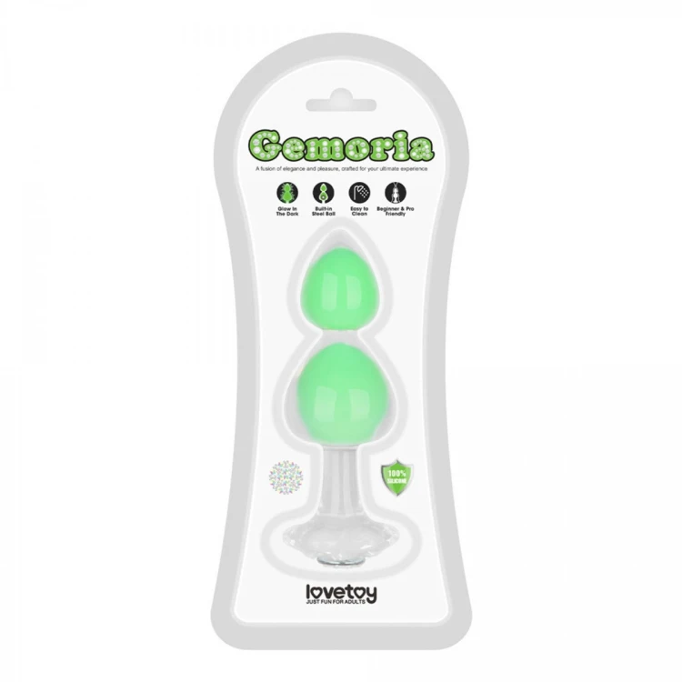 Gemoria Silicone Butt Plug (Glow-In-The-Dark) - green