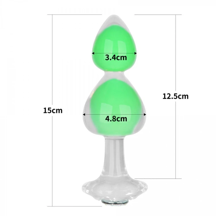 Gemoria Silicone Butt Plug (Glow-In-The-Dark) - green