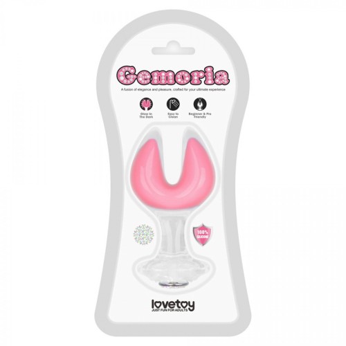 Gemoria Silicone Butt Plug - Dual Crescent  (Glow-In-The-Dark)