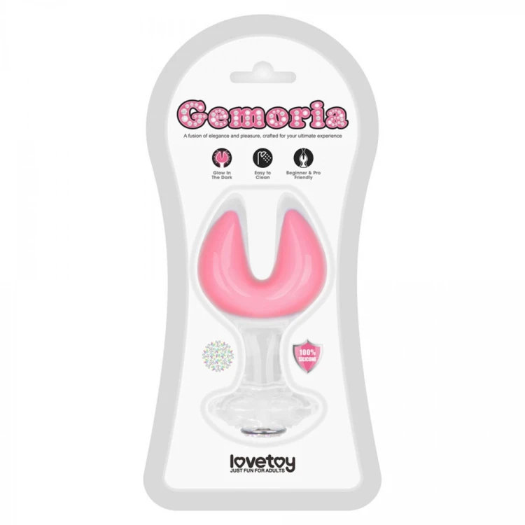 Gemoria Silicone Butt Plug - Dual Crescent  (Glow-In-The-Dark)