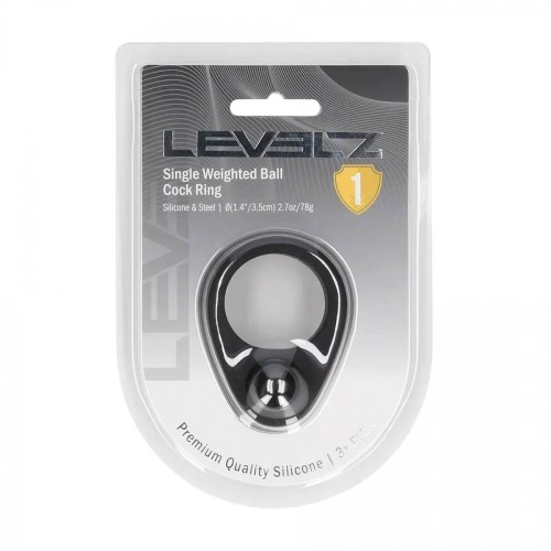 Liquid Silicone Single Weighted Ball Cockring - Black