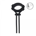 Detachable Wide Adjustable Silicone Lasso Cockring - 5mm - Black