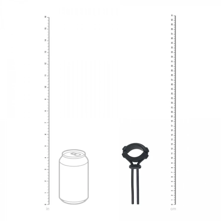 Detachable Wide Adjustable Silicone Lasso Cockring - 5mm - Black