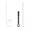 Beaded Snake Silicone Anal Probe with Loop - Black