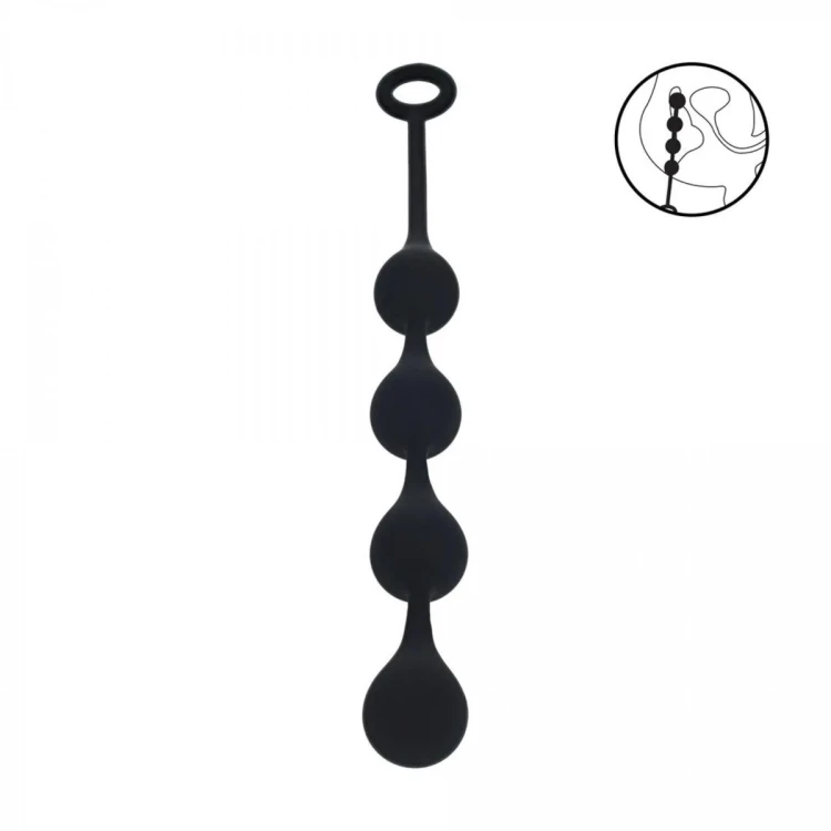 Waterdrop Silicone Anal Balls -M - 30mm - Black