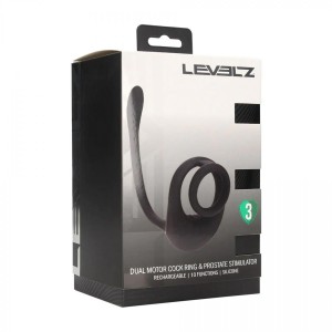 Dual Motor Silicone Cockring with Prostate Stimulator - Black