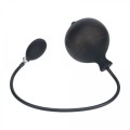Ribbed Inflatable Silicone Anal Plug - Black