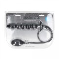 Beaded Inflatable Silicone Anal Plug - Black