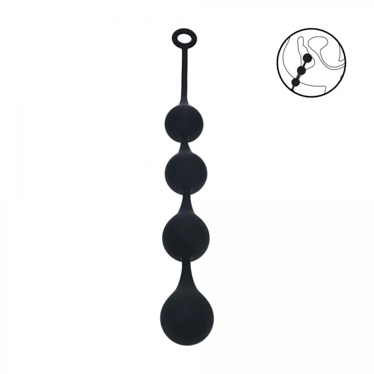 Silicone Waterdrop Anal Balls - XL - 50mm - Black