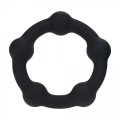Beaded Silicone Cockring - L - 45mm - Black