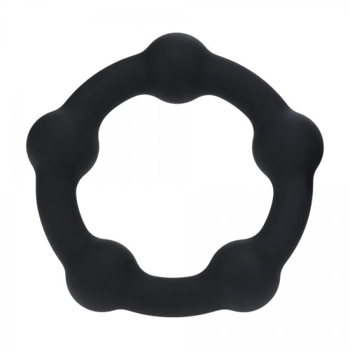 Beaded Silicone Cockring - L - 45mm - Black