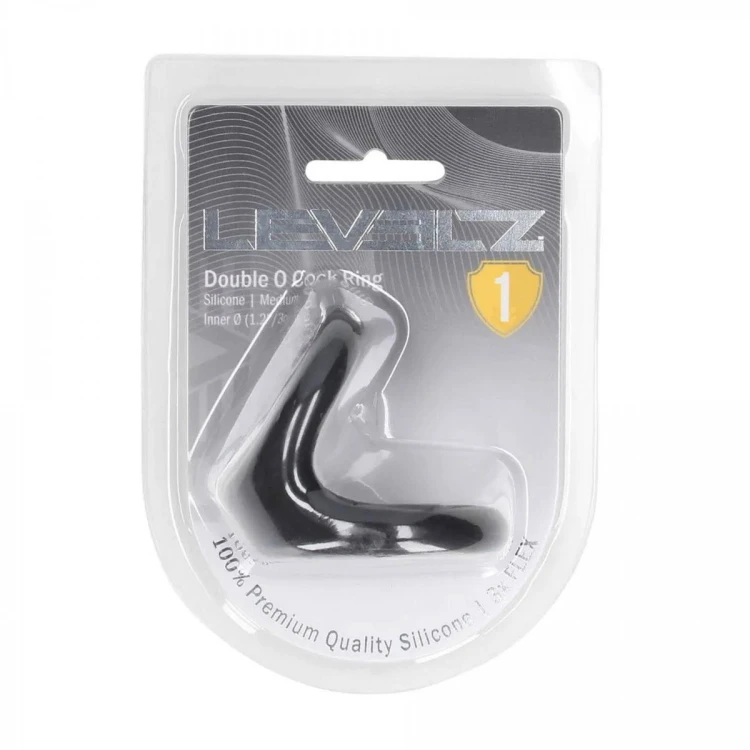 Double O Silicone Cockring - M - Black