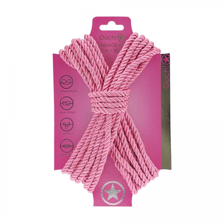 Polyester Bondage Rope - 32.8 ft / 10 m - Pink