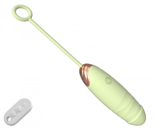 Vibrating Silicone Love EGG USB 7 vibration and thrust functions / Remote control Green