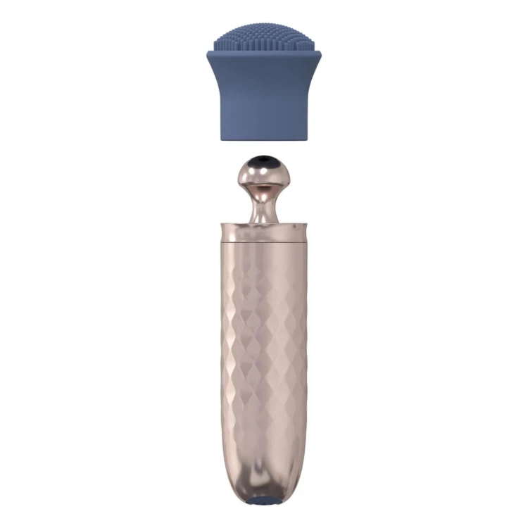 The Thrill - 10 Speed Interchangeable Vibrator - Blue