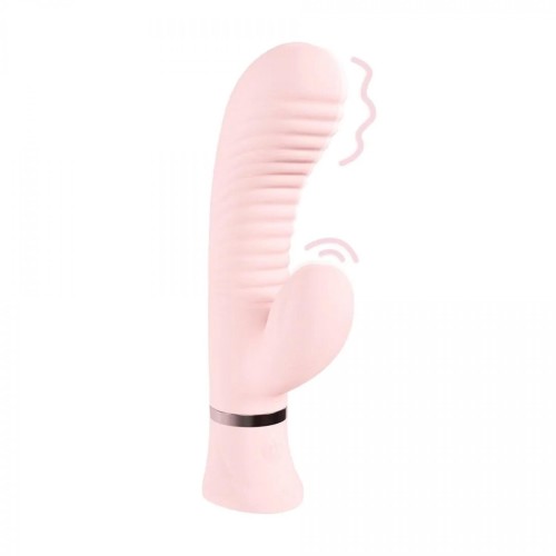 Mystique - Ribbed Rabbit Vibrator - Pink