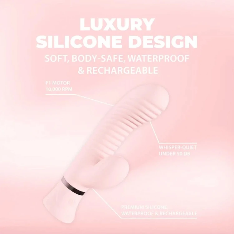 Mystique - Ribbed Rabbit Vibrator - Pink
