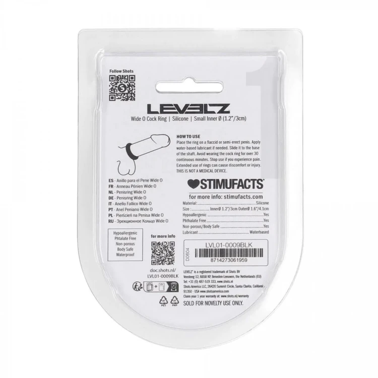 Wide O Silicone Cockring - S - 30mm - Black
