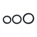 Wide O Silicone Cockring Set of 3 - S/M/L - Black