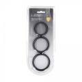 Wide O Silicone Cockring Set of 3 - L/XL/XXL - Black