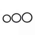 Wide O Silicone Cockring Set of 3 - L/XL/XXL - Black
