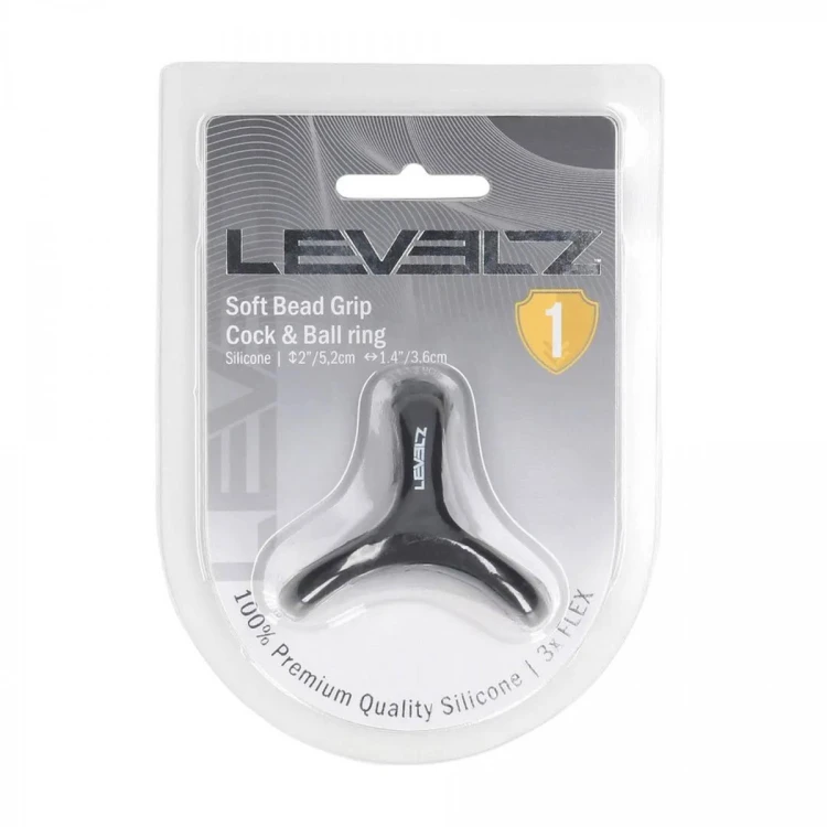 Soft Bead Grip Silicone Cock and Ball Ring - Black