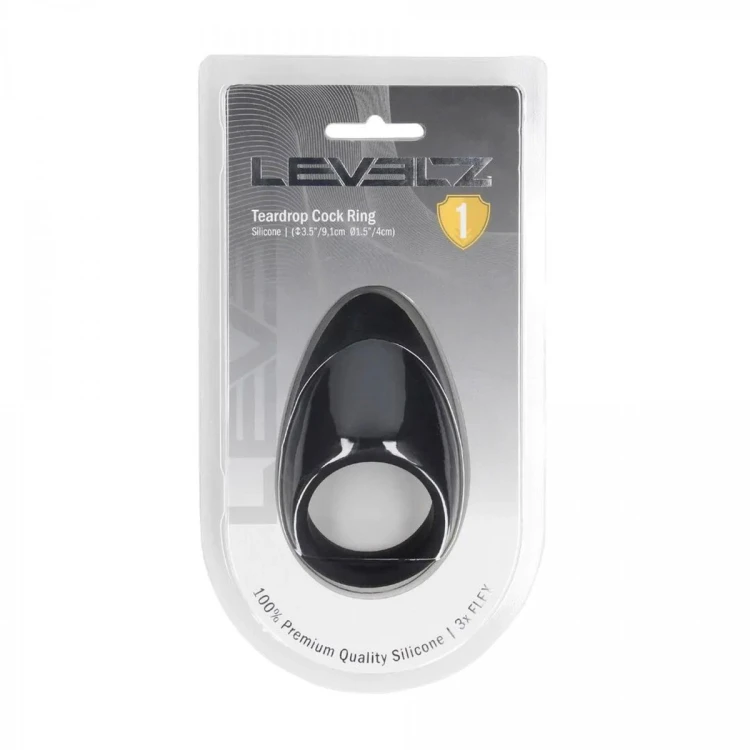 Teardrop Silicone Cockring - Black