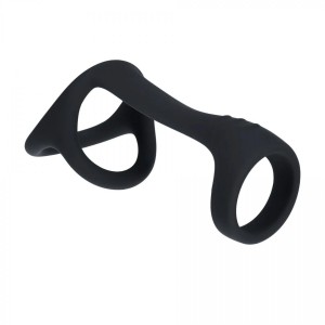 Tri O Silicone Shaft Cock and Ball Ring - Black