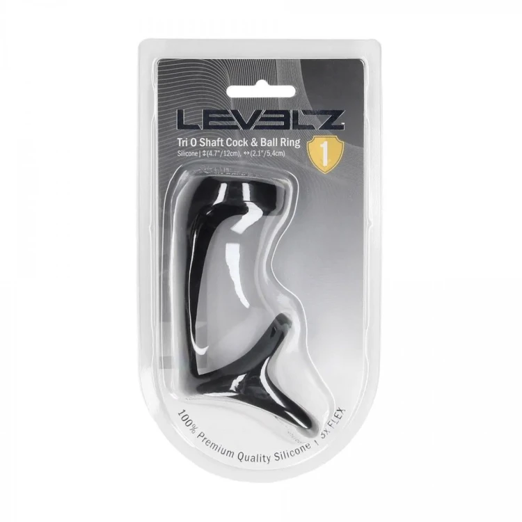 Tri O Silicone Shaft Cock and Ball Ring - Black