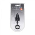Silicone Anal Plug with Loop - M - Black